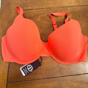Organic Cotton Basics Coral Orange T-Shirt Bra 40D Organic Wired Lightly Padded